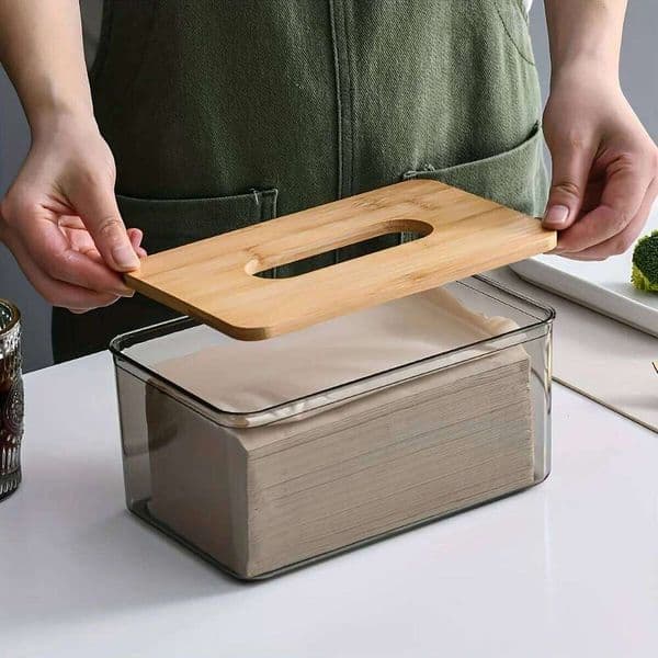 1pc, Holder, Desktop Holder Cover Clear Box, Creative Tissue Box For Home 25H1218