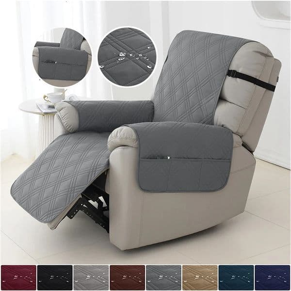 1seater Waterproof Recliner Cover Solid Color Quilted Armchair Slipcover Pet s Accent Couch Cushion Living Room el Home 251215BJ