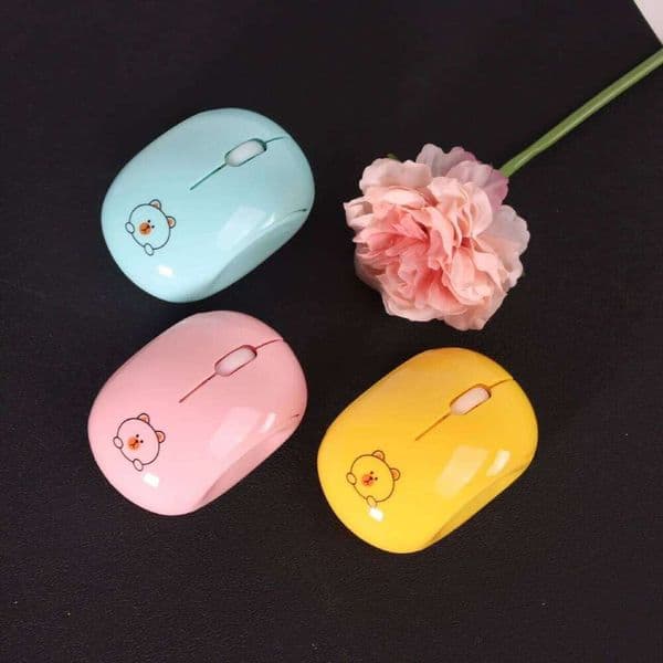 Rechargeable Wireless Dual-mode BT Mouse Pink Desktop 2.4Ghz Computer Cute Girl Mute Mini Cartoon Mice For PC Laptop Gift 25L1219
