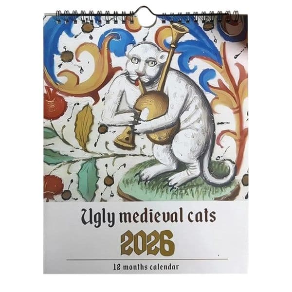Medieval Cat Calendar 2026 Strange Cats Wall Ugly 12 Months January To December 251218