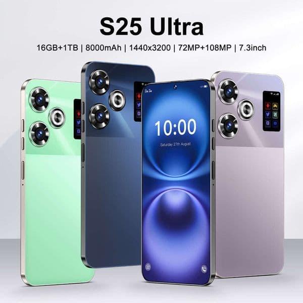 New Product S25ultra Android 16+1T All-In-One 7.3Inch HD Large Screen Source Manufacturer Hot-Selling Model