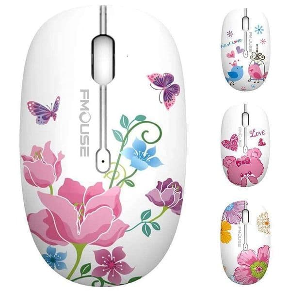 M101 Ergonomics Wireless Mouse 2.4G Cute Optical Cartoon Computer Silent Mice With USB Receiver for Laptop Kid Girl Gift Macbook 25L1219