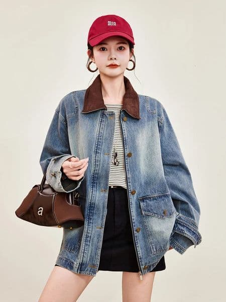Womens Denim Jacket 100 Cotton Classic Regular Fit Long Sleeve Button Down Jean Coat Casual Streetwear Spring Fall Outwear 251211