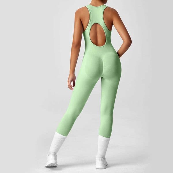 Seamless Peach Booty One-Piece Yoga Bodysuit - V-Back Tummy Control Gym Outfit for Women - Sexy Workout Jumpsuit Fitness Bodycont251219
