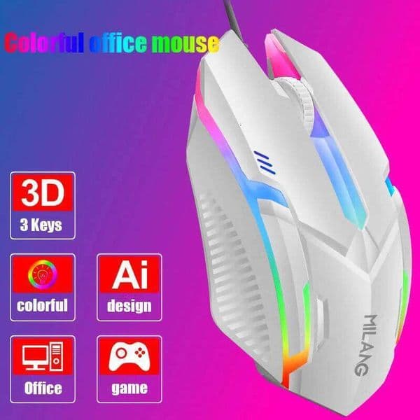 Gaming Mouse Wired M3 Colorful Glowing Electric Office Game USB Mice Laptop Accessories 25L1219