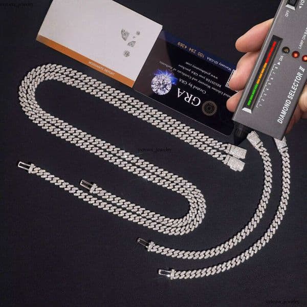 Hot Sale: Ready to Ship from US Warehouse 6mm 925 Sterling Silver Hip Hop Jewelry Iced VVS Diamond Cuban Chain Moissanite