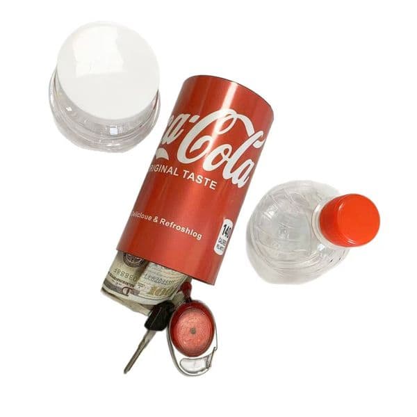 PC Coke Beverages Fake Water Bottle Shape Surprise Secret Hidden Safes Security Container Stash Safe Money Box Plastic Stash Jars Org Tools