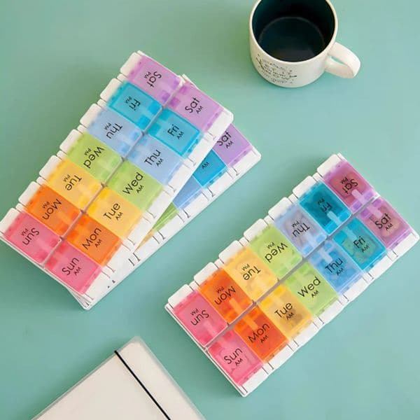 7 Grids Colorful Bounce Button Pill Packaging Boxes Weekly Pills Box Tablet Holder Storage Case Dispensing Box