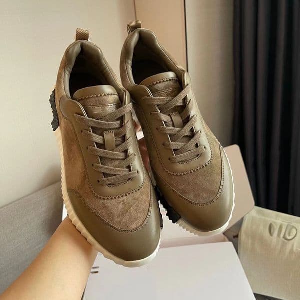 2025 New H-shaped Comfortable Breathable Mesh Running Couple Color-blocking Casual Sports Thick-soled Export Men's Shoes