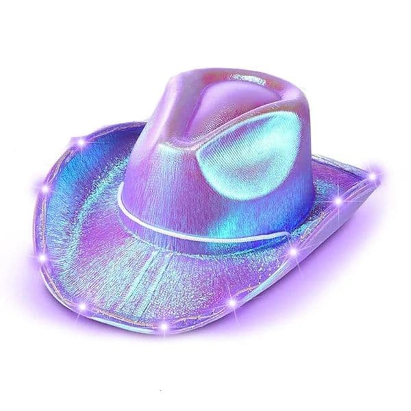 Carnival Party Colorful Cowboy Hat Western Style Led Glowing Bowler Hat Dazzle Hat With Lights For Halloween Christmas Party 251218