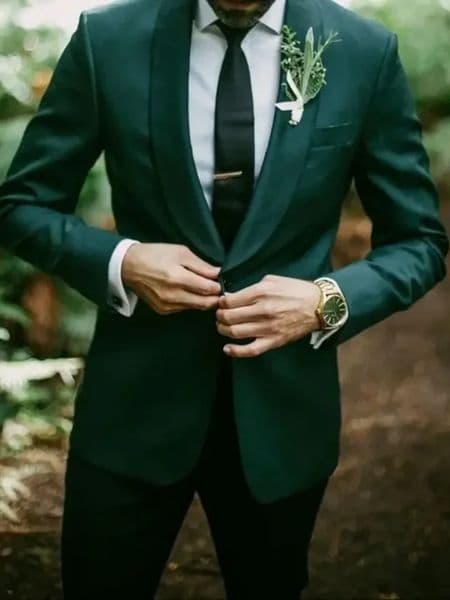 Men Suits Country Garden Wedding Tuxedos Shawl Lapel Slim Fit Groom Formal Wear Man Elegant Prom Party Blazer Emerald Green 251219