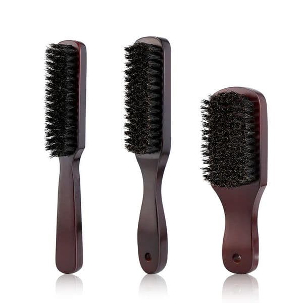 Luxury Men Beard Wood Handle Boar Bristle Moustache Cleaning Brush Hairdressing Anti Static Barber Hair Styling Comb Tool Y260308