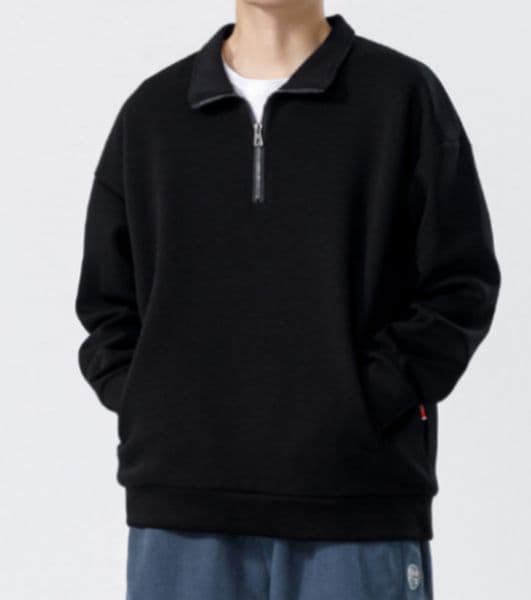 a442 Turtleneck Sweatshirt for Men Autumn and Winter Thickened Loose Trendy Solid Color Casual