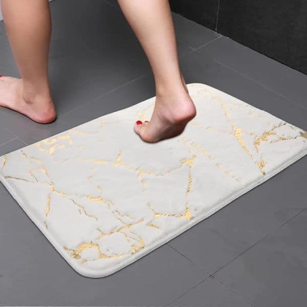 Marble White Large Bathroom Mat 80x120cm 60x90cm 50x80cm 40x60cm Fluffy Bathroom Plush Shower Rugs Washable Floor Carpets Mats 251211