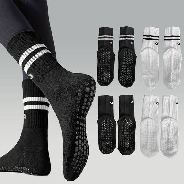2026 New Women's Designer Yoga Sports Socks Pilates Nonslip Yoga Cotton Breathable Unisex Midtube Plus Thick Terry Fashion Gym Sports Body Mechanics Short Socks