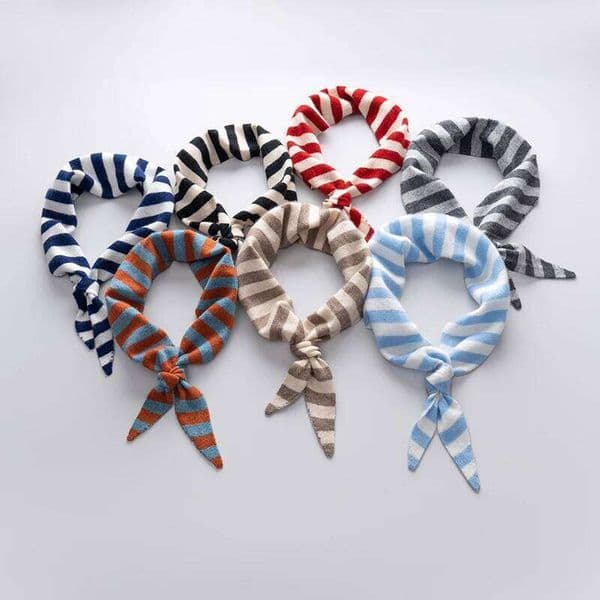 New Shawl Triangle Autumn Winter Headscarf Knitted Striped Multifunctional Decorative Warm 100% Cashmere Neck Scarf