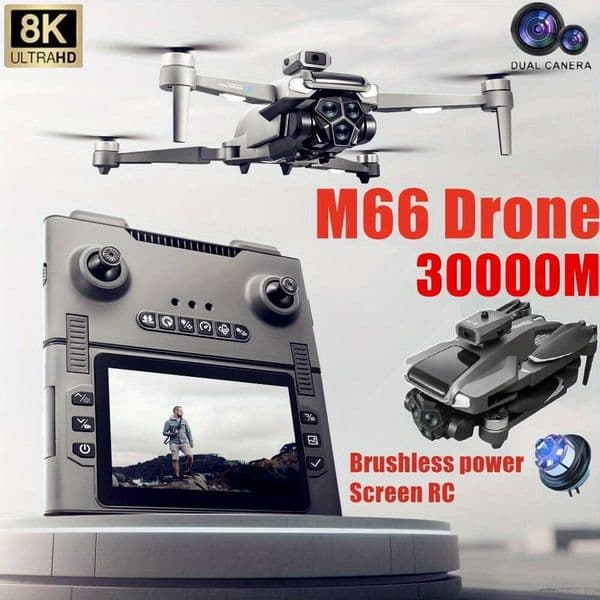 M66max 4k Brushless Aerial drone With 4.3-Inch Folding Screen, Optical Flow Positioning, Built-In 8K Pixel HD Camera, Camera Be Motorized To Adjust