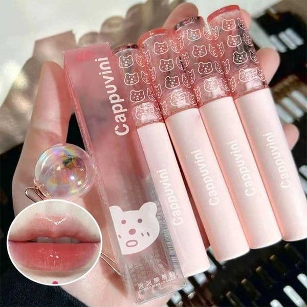 Bubble lip glaze Mirror water gloss glass lip glaze female lipstick Affordable milk tea color lip gloss M251220