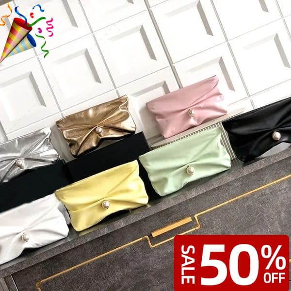 Clutch With Chain Pearl Bow Evening bag 24cm Lambskin Crossbody bags Designer Shoulder bag Luxury Chain bag Top Mirror quality With box C351