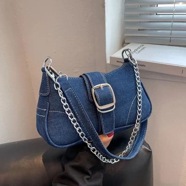 Chic Denim Tote Shoulder Bag for Women Casual Underarm Purse Summer Fashion Simple Handbag Ideal Daily Use Travel Outdoor 251219