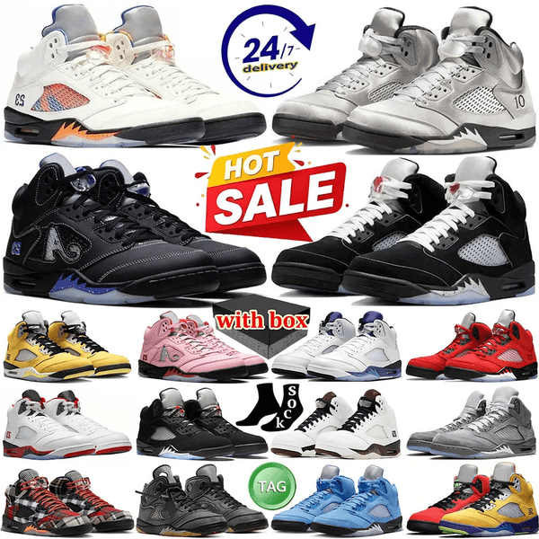 New 5s Plaid DusK 5s Basketball Shoe Men Outdoor Shoes Georgetown Navy Aqua UNC Burgundy Dawn Concord Racer Blue Raging Bull Fire Red Suede 3 3s Trainer Sneaker