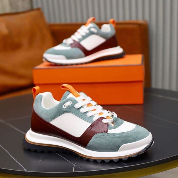 Top Luxury Men Leader Sneakers Shoes Calfskin Leather Epsom Suede Goatskin Runner Sports Party Dress Aesthetic Casual Walking Man Comfort Trainers