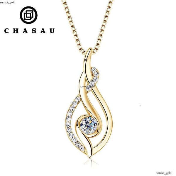 High-end Jewelry Sterling Sier 4mm 0.3 CT VVS Moissanite Women's Pendant Necklace