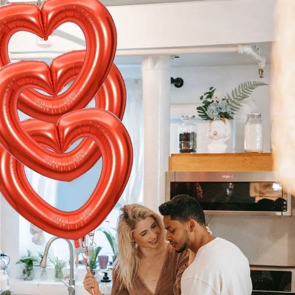 40inch heart-shaped balloon with hollowed-out love made of aluminum foil for Valentines Day party decoration 251215