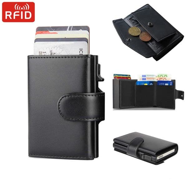 Rfid Microfiber Leather Men Wallets Fashion Card Holder Trifold Wallet Money Bags Smart Slim Thin Coin Pocket Wallet Purse 251218