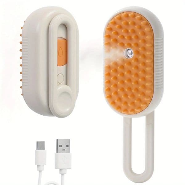 4 in 1 Cat Steam Brush for Shedding Rechargeable Cat Brush with Steam Anti-Static Steam Pet Brushes Massage Cleaning 251215
