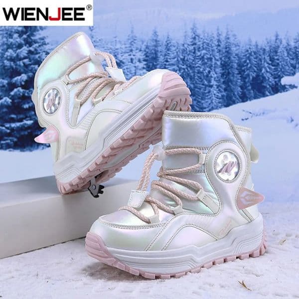Fashion Winter Children Shoes Plush Waterproof Fabric Non-Slip Girl Snow Boots Warm Outdoor Kids Boys Cotton Walking Sneakers 251219BJ