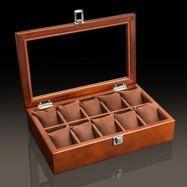 2025 Wood Watch Box Case Wooden Storage Wristwatch Holder Womens 251216