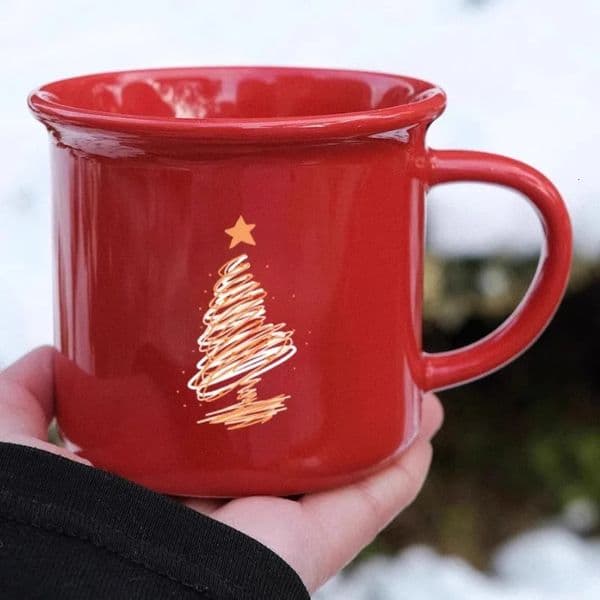 2025 in stock Big red Christmas mug ceramic coffee cup water cup Christmas ceramic cup Christmas gift for friends 251210