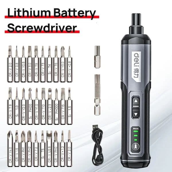 Cordless Electric Screwdriver Rechargeable 2000mah Lithium Battery Mini Drill 4V Power Tools Set Household Maintenance Repair 251222