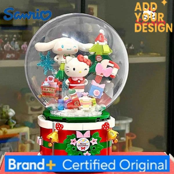 Sanrio Toy Building By Yourself Hello Kitty Christmas Music Box Kuromi Melody Toy Collection Toy For Kids Birthday Gifts H251222