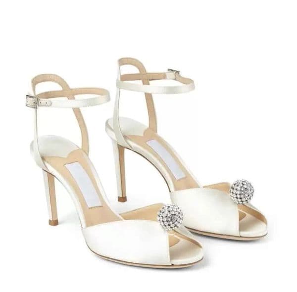 Satin platform sandals with crystals designer triangle sandals womens spring summer sandal soft sheepskin padded high