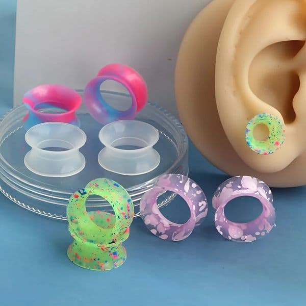 2pcs Comfortable Stylish Flexible Silicone Ear Gauges Plugs Double Flared Tunnels Expander Stretching Piercing Jewelry 251222