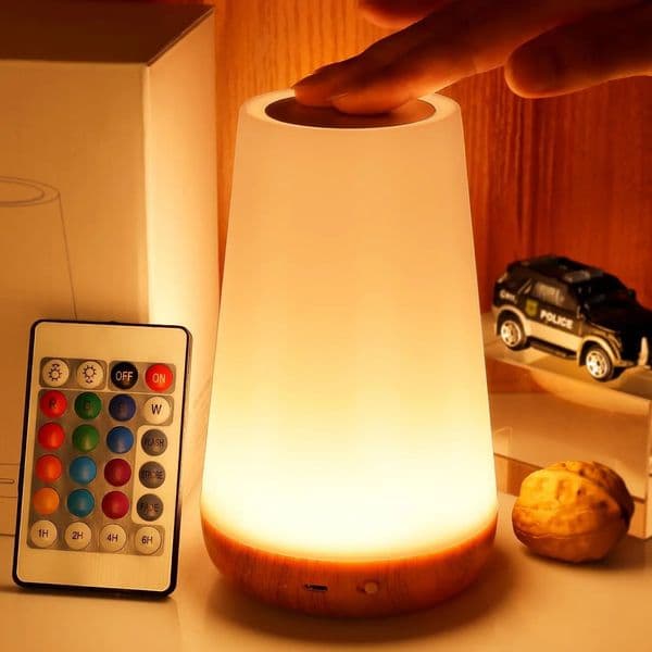 13 Color Changing Night Light Remote Control Touch USB Rechargeable RGB Lamp Dimmable Portable Table Bedside 251222BJ