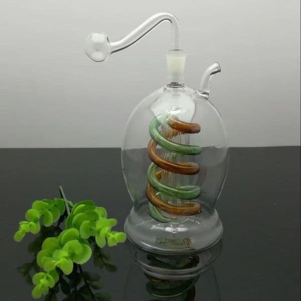 Glass Pipes Smoking Manufacture Hand-blown hookah A glass water pipe with a large belly and a wire tray