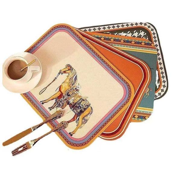 New Light Luxury Nordic Style Leather PVC Waterproof Oil-Proof Table Mat Disposable Anti-Scald Western-Style Placemat Y251222