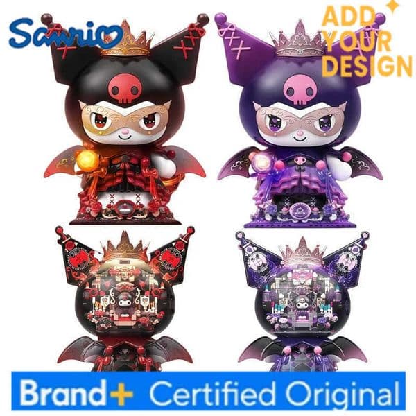 Sanrio Kuromi Dark Night Castle Different Color Assembling Building Block Anime Toy Model Desktop Ornament Children Holiday Gift H251222