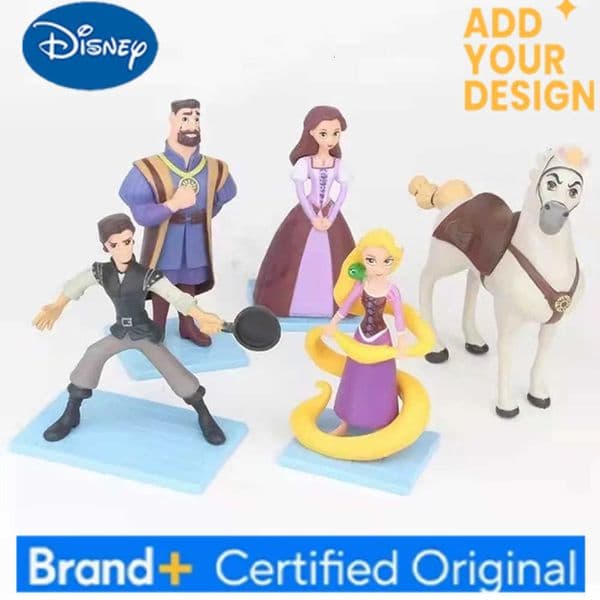Disney 5Pcs/set Princess Tangled Rapunzel GK Model Collectible Desktop Cake Decor Accessories Kids Adorable Toys Tide Play Gift H251222
