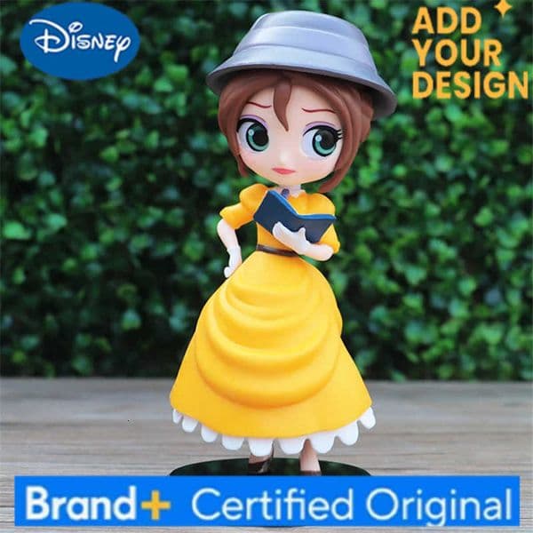 Disney Q Posket Cute Big Eyes Rapunzel jenny Mermaid princess PVC Anime Dolls Collectible Q Version Model Toy birthday present H251222