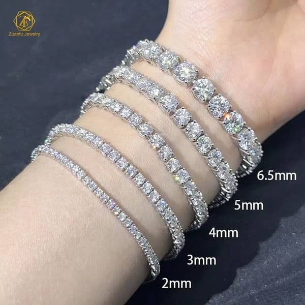 Pass Diamond Test 2MM 3MM 4MM 5MM 6MM S925 Silver Moissanite Chain Women Men Necklace Moissanite Tennis Chain Wholesale Price