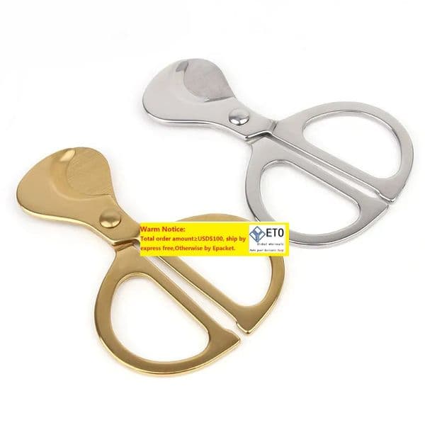Handle Type Cigar Cutter Stainless Steel Cigar Scissors Simple Cigar Knife Household Smoking Cigar Tools Scissor Gold Silver LL