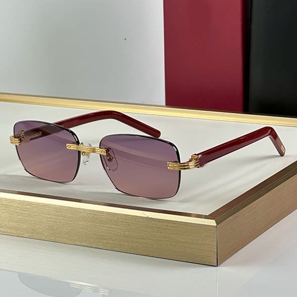 New fashion design women square glasses 02860 metal frame rimless lens sunglasees simple popular style high outdoor UV400 protection glasses