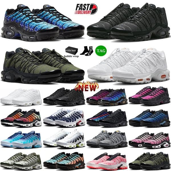 With Box Tnss Running Shoes Designer Shoes Platform Runner Tns Men Trainers Triple White Black Unity Sky Blue Marseille Outdoor Men Women Sports Sneakers Size 36-46