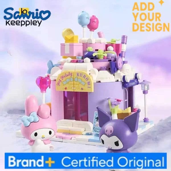 Sanrio Keeppley Building Blocks Kuromi My Melody Pompom Purin Cartoon Model Toy Graphic Building Blocks Desktop Ornaments Gift H251222