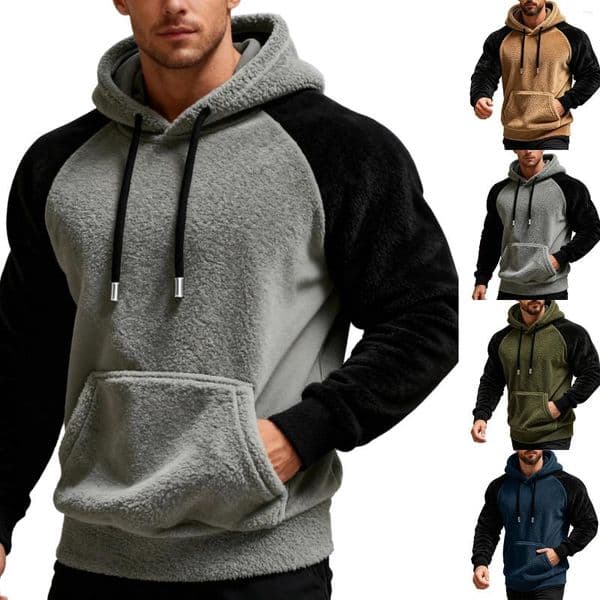 Men's Hoodies Autumn Winter Hooded Sports Tracksuit Running Outfits Long Sleeve Pullover Sweatshirt Casual Hoodie