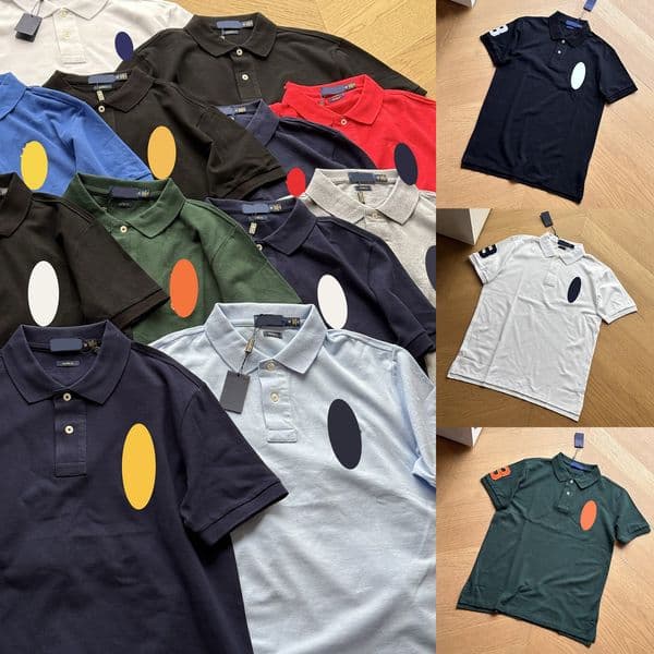 Designer Mens Shirts Embroidery Pattern Lapel T-shirt Classic Solid Colors Short Sleeve Mens Summer T-shirts